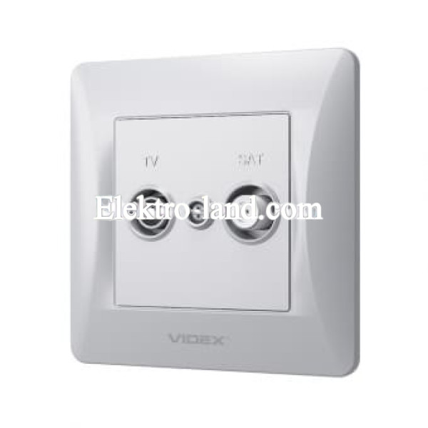 Розетка TV+SAT телевизионная концевая серебрянный шелк Videx Binera 
